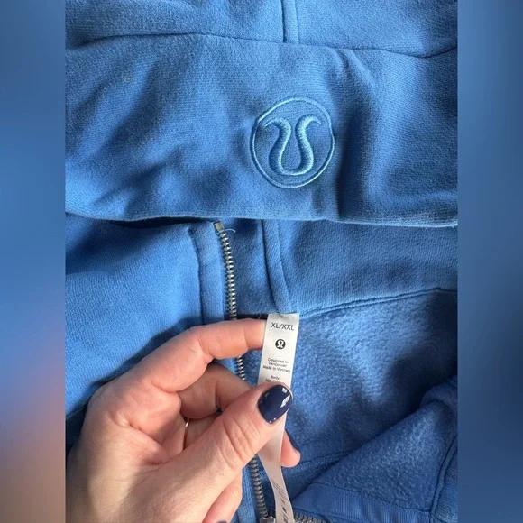 Lululemon Blue Scuba Hoodie Full Zip Sweatshirt XL/XXL - Picture 3 of 6